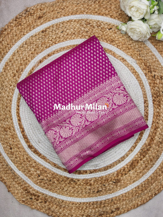 CHARVI BANARASI CREPE SILK SAREE PURPLE