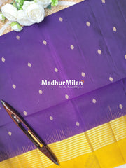 BUTTA STRIPES BORDER SOFT SILK SAREE PURPLE YELLOW