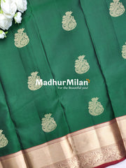 KANCHI MANGO BUTTA SAREE GREEN MAROON