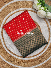 INAAYA BANARASI BLOOMS SAREE RED DARK GREEN