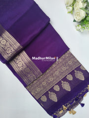 MAYA BANARASI RUSSIAN CREPE SAREE PURPLE