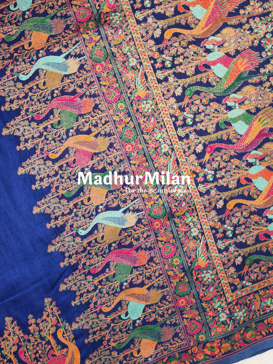 BANARASI WEAVE SAREE NAVY BLUE