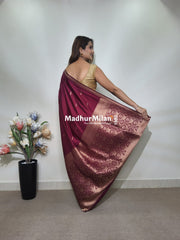 TULSI MALAI SILK SAREE WINE