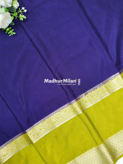 SEMI CREPE SILK SAREE PURPLE MEHANDI
