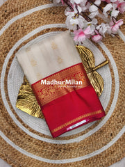 KORVAI CHECKS BENTEX BORDER SAREE CREAM ROSE PINK