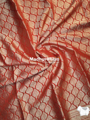 MYSHA BANARASI CREPE SILK SAREE BRICK RED