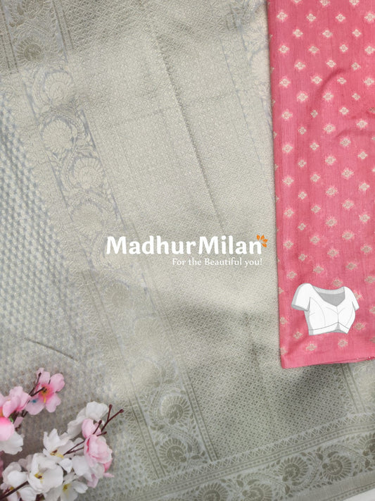 BANARASI SEMI GEORGETTE SAREE DUSTY GREY