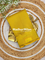 KORVAI EMBOSE BENTEX BORDER SAREE GOLDEN YELLOW PURPLE
