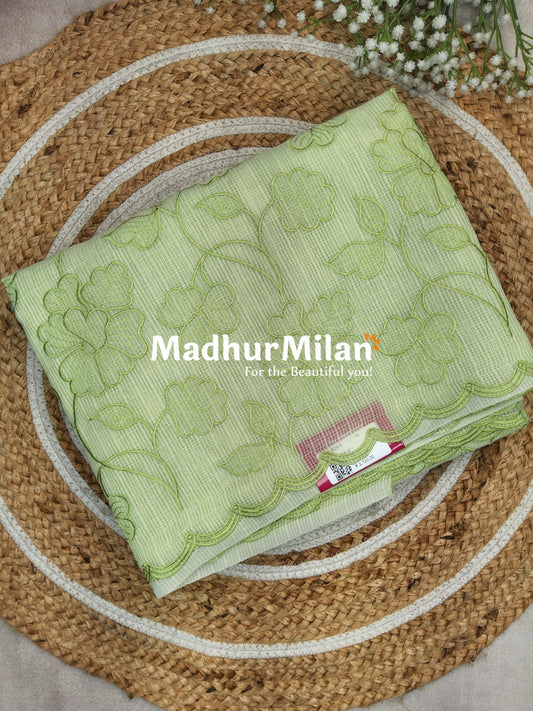 KOTA DORIA EMBROIDERY WORK SAREE PISTA