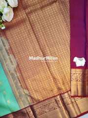 KANCHI BUTTA BORDER SAREE AQUA RED