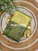 INDRA TISSUE SILK SAREE GOLDEN GREEN DARK GREEN