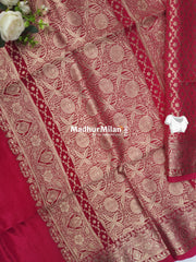 MAYA BANARASI RUSSIAN CREPE SAREE PINK