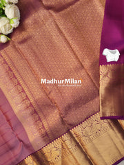 KANCHI STRIPES BUTTA BORDER SAREE PINK MAGENTA