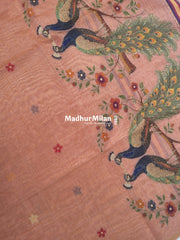 PEACOCK KOVAI COTTON SAREE PEACH