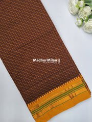 ILKAL ZIG ZAG SAREE RUST