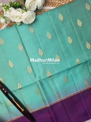 BUTTA BORDER SOFT SILK SAREE AQUA WINE