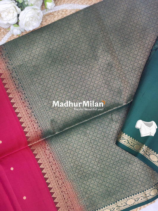 UPPADA SOFT SILK SAREE RED GREEN