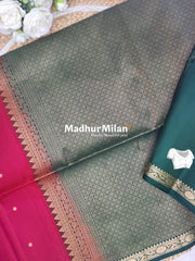 UPPADA SOFT SILK SAREE RED GREEN