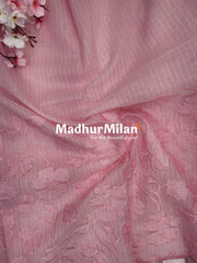 KOTA DORIA EMBROIDERY WORK SAREE PINK
