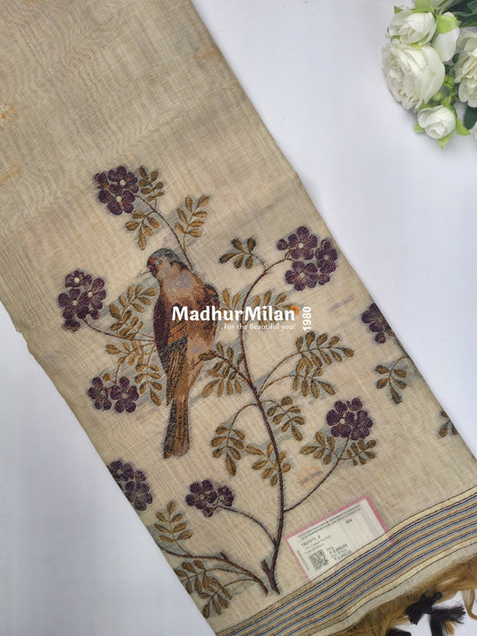 SPARROW KOVAI COTTON SAREE CHIKU PURPLE