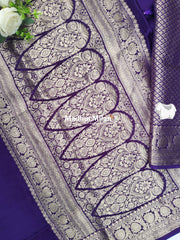 BANARASI RUSSIAN CREPE SAREE PUPLE