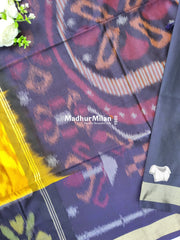 RUBY PATTOLA SILK TISSUE BORDER GOLD PURPLE