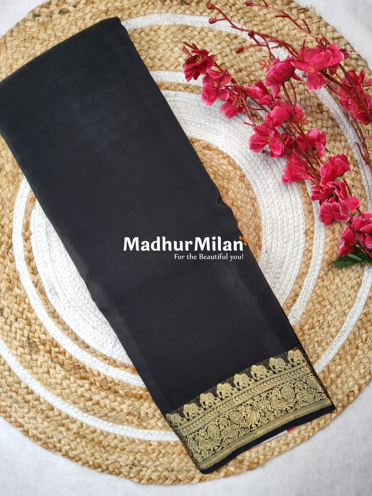 MISAKI BANARASI CREPE SILK SAREE BLACK