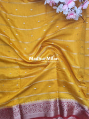 DISPUR SILK SAREE G0LDEN YELLOW RED