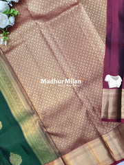 KANCHI BUTTA BORDER SAREE GREEN MAROON