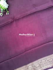 BANARASI BAMBO0 RAW SILK SAREE WINE