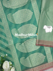 SWISS COTTON SAREE MINT GREEN