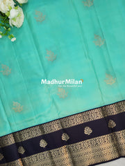 KANCHI BUTTA BENTEX BORDER SAREE AQUA PURPLE