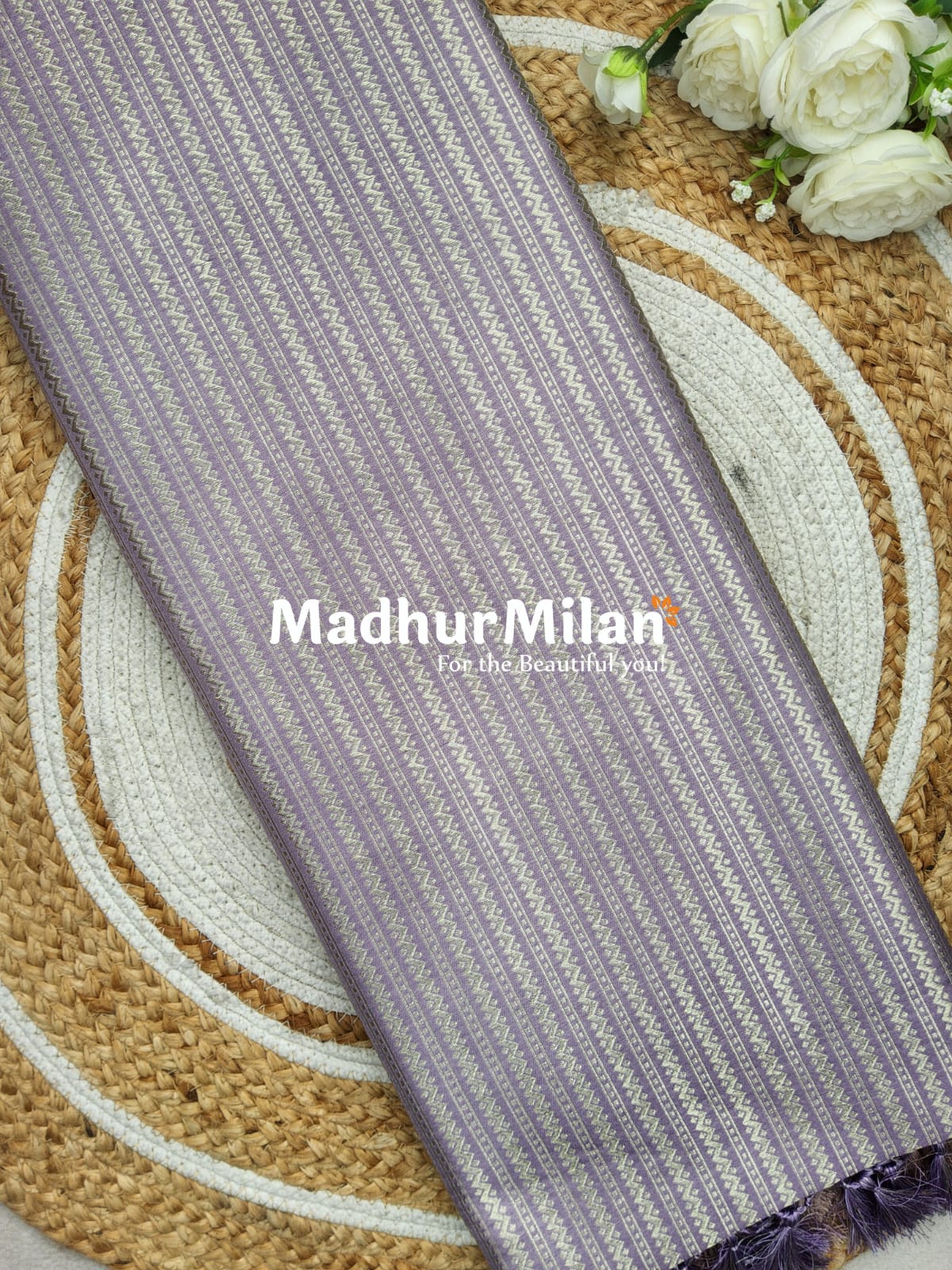 BANARASI TANCHOI ZARI WOVEN SAREE LAVENDER