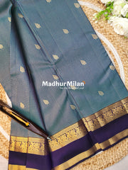 KANCHI CHECKS BUTTA BENTEX BORDER SAREE RAMA PURPLE