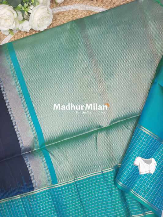 UPPADA SOFT SILK SAREE NAVY BLUE RAMA