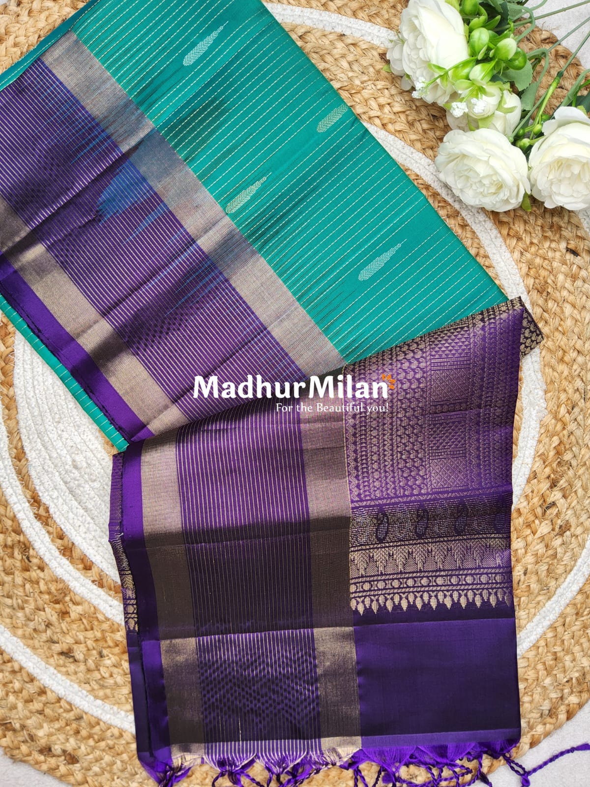 POORVIKA UPPADA SOFT SILK SAREE TURQUOISE VIOLET