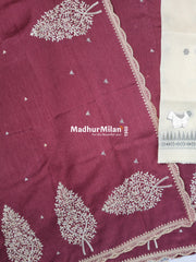KUSHI SILK EMBROIDERY WORK SAREE BLUSH