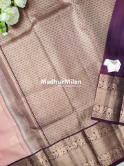 KANCHI BUTTA BORDER SAREE ROSE PINK WINE