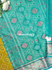 PATOLA SOFT SILK SAREE LEMON YELLOW