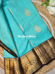 KANCHI BUTTA BORDER SAREE TEAL WINE