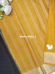 SEMI CREPE SILK SAREE BLACK GOLD