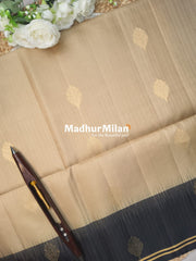 STRIPES BUTTA SOFT SILK SAREE CREAM BLACK