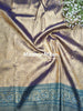 INDRA TISSUE SILK SAREE DUSTY PURPLE RAMA