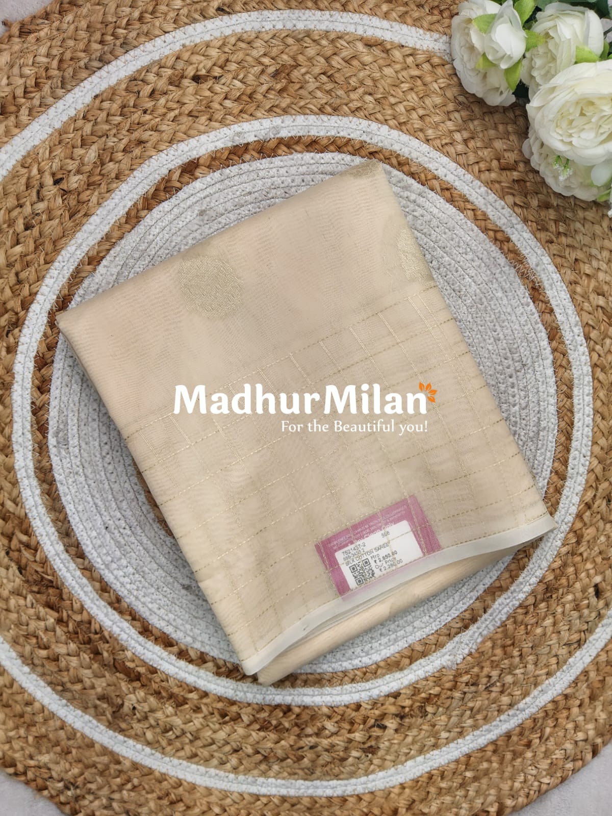 KOVAI SILK COTTON SAREE CREAM