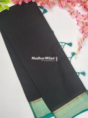 SEMI CREPE SILK SAREE BLACK RAMA