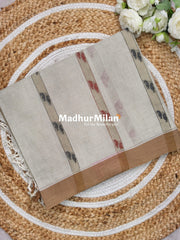 SUTI PIN STRIPES BORDER COTTON SAREE LIGHT GREEN