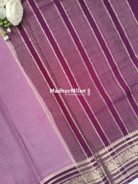 SEMI CREPE SILK SAREE ONION PURPLE