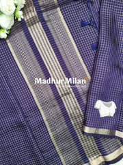 ASSAM SILK MINI CHECKS SAREE DARK VIOLET
