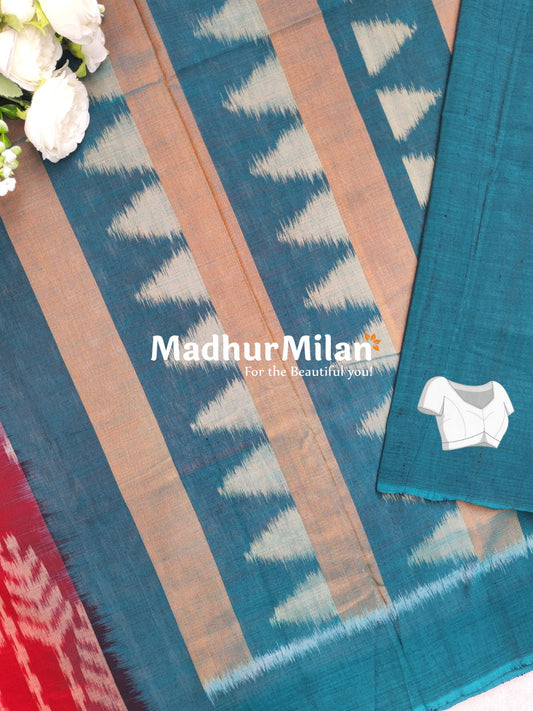 POCHAMPALLY MERCERISED SILK COTTON SAREE RED