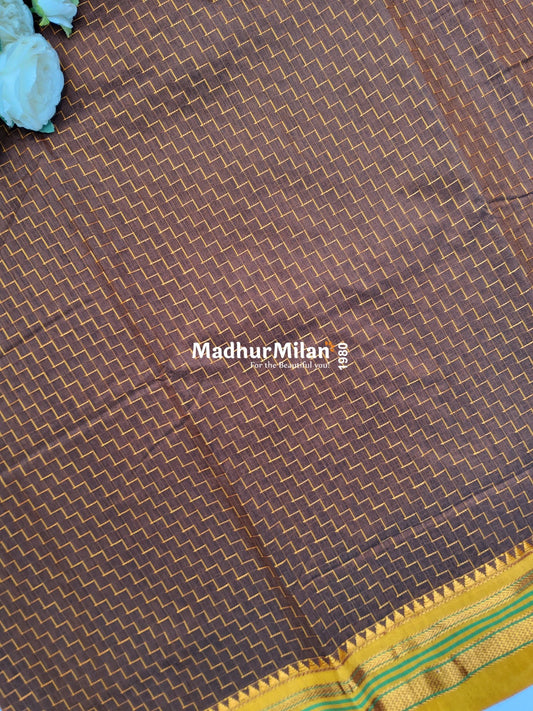 ILKAL ZIG ZAG SAREE RUST